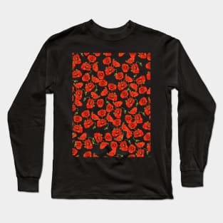 Poppy poppies red flowers mask design Long Sleeve T-Shirt